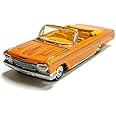1962 Chevy Impala SS Convertible Yellow with Graphics Custom Lowriders Limited Edition to 4800 Pieces Worldwide 1/64 Diecast Model Car by Auto World CP7739