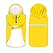 okdeals Dog Raincoat Leisure Waterproof Lightweight Dog Coat Jacket Reflective Rain Jacket with Hood for Small Medium Large Dogs(Yellow,XL)