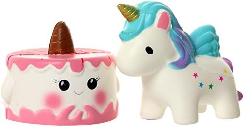 TEEGOMO Kawaii Star Unicorn Horse and Cute Unicorn Cake Slow Rising Scented Jumbo Squishy Squeeze Squishies Toys and Gifts