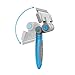 Pet Grooming Tool-ColPet Dematting Comb and Grooming Rake with Dual Sided, Adjustable Angle, Silicon Handle Safely and Easily Removes Matted Tangles and Flying Hair for Cats & Dogs, Light Blue/Blue