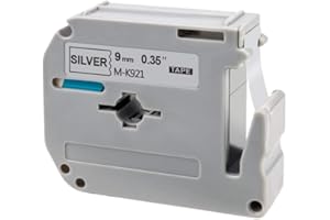 Label Tape 9mm Black On Silver MK-921 Compatible with M Tape Label Maker