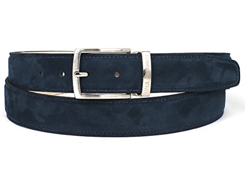 PAUL PARKMAN Men's Navy Suede Belt (ID#B06-NAVY) (L)