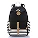 Aiduy School Backpack, Student Canvas Bookbag Lightweight Laptop Bag for Teen Boys and Girls (Black)