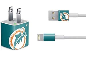 Skinit Decal Other Skin Compatible with iPhone Charger (5W USB) - Officially Licensed NFL Miami Dolphins Retro Logo Design