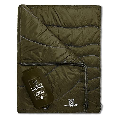 Wise Owl Outfitters Camping Blanket - Packable & Waterproof Warm Camping Quilt - Outdoor Blanket for Stadium, Backpacking, Camping, Travel, and Hiking