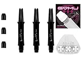 L-style L-shaft Locked Carbon Black Short Plus 225Dart Shafts 2ba Set of 3 plus champagne caps & GOMU included