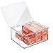 mDesign Small Plastic Home Office Storage Organizer Box Containers w/Hinged Lid for Desktops - Holds Pens, Pencils, Sticky Notes, Highlighters, Staples, Supplies - Lumiere Collection, 2 Pack - Clear