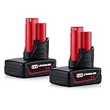 VANTTECH 2 Pack 12v 4000mAh Lithium Battery for Milwaukee M12 XC 48-11-2440 48-11-2402 48-11-2411 Cordless Power Drill Tools