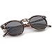 zeroUV - Vintage Retro Horn Rimmed Round Circle Sunglasses with P3 Keyhole Bridge (Tortoise/Smoke)