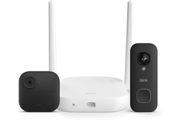 Blink Outdoor XR+ and Wired Doorbell 2K+ â€” Extended range wireless Outdoor 4 camera and 2K hardwired doorbell. Sync Module XR+ included â€” 1 camera system + doorbell