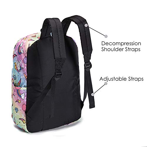 AOMACO School Backpack Kids Unicorn Rainbow Patterned Cute Pupil School Bag for Girls and Boys