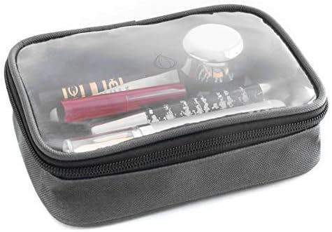Wanderwind Premium SMALL TSA Approved Clear Durable Toiletry Bag for Domestic/International Travel | Quart Size 3-1-1 Compliant Toiletries/Cosmetics/Accessories in Carry-On Luggage (SMALL, Light Gray)