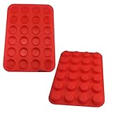 Silicone Mini Muffin Pan, SySrion 24 Cup Premium Cupcakes Pan Shapes, Non-stick, BPA-free Food Grade Silicon Mold Material, Red