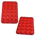 Silicone Mini Muffin Pan, SySrion 24 Cup Premium Cupcakes Pan Shapes, Non-stick, BPA-free Food Grade Silicon Mold Material, Red