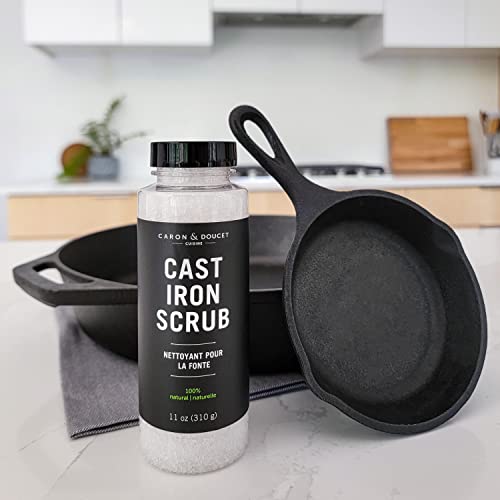 CARON & DOUCET Ultimate Cast Iron Set Seasoning Oil, Cleaning Soap