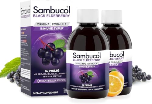 Sambucol Black Elderberry Syrup - Original Formula - 7.8 Fl Oz, 2 Pack | Black Elderberry Liquid, Immune Support for Kids and Adults, High Antioxidants, Gluten Free