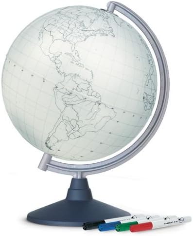 Nova Rico Blank Educational Globe Supplied with 4 Coloured Fibre Tip Pens - 30 cm
