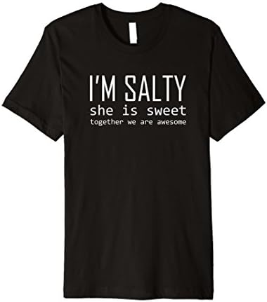 Mens Matching Couple Shirts Salty and Sweet His Her Funny Gift XL Black