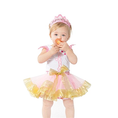Bigface up baby girls 3pcs my 1st birthday dress vest t…