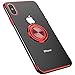 Grotech iPhone Xs Max Case, Clear Ring Holder Car Magnetic Slim Fit Flexible Soft TPU Cover for iPhone Xs Max 6.5Inch, Transparent Red