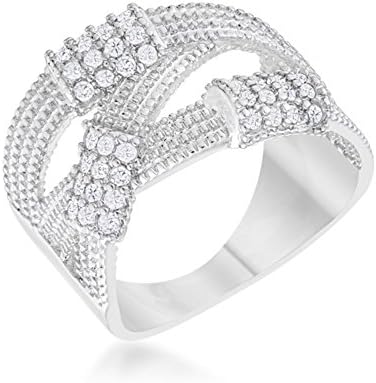 Peyton 0.36ct CZ Rhodium Wide Cable Statement Ring (Size 06)