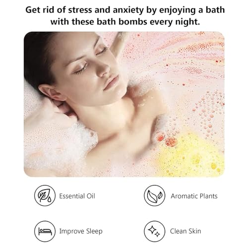 BOOMBOOMBOOM Spa Gift Set, with Scented Candles & Bath Bombs Bath Soap & Towel, Blindfold, Cup, Home Spa for Relaxing, & Birthday Gift for Women