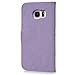 Mavis's Diary Galaxy S7 Edge Wallet Case Fashion Floral Butterfly Embossed PU Leather Magnetic Flip Cover Card Holders & Hand Strap for Samsung Galaxy S7 Edge with Bling Dust Plug & Pen (Violet)