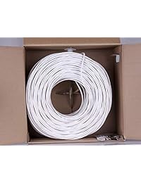 Cinco estrellas Cable 1000 ft. CAT6 UTP PVC Cable, Color blanco
