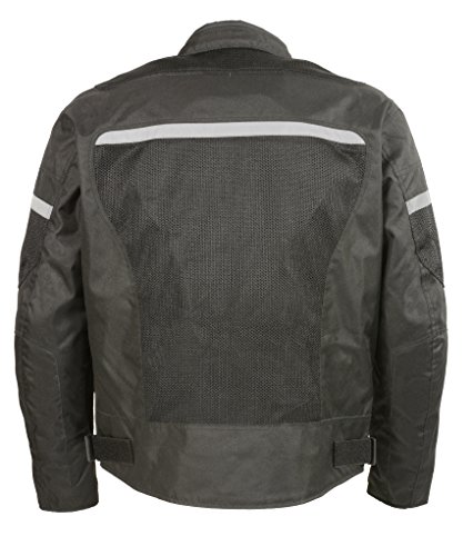 Milaukee Performance-Men's Nylon/ Mesh Combo Moto Jacket w/ Armor-BLACK-3X