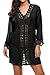 Avidlove Womens Sheer Lace Beach Cover Up Deep V Chiffon Beachwear Blouse Bikini