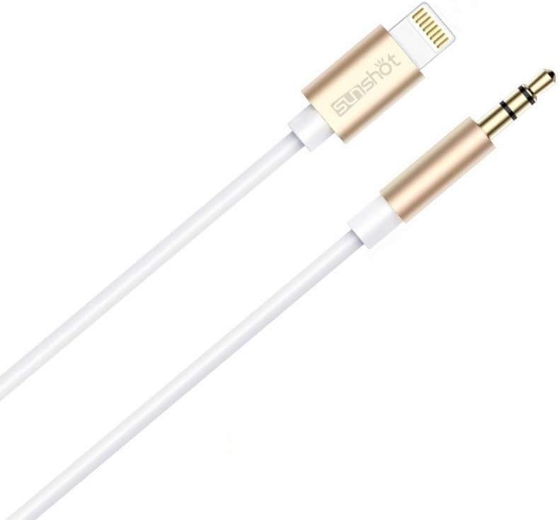 Upgraded Car AUX Audio Cable Cord for iPhone 7 8 X Xs Max XR, 3.5mm Premium Auxiliary Cable Accessories for iPhone,iPad,iPod Home/Car Stereo,Speakers,Headphones (3.3ft Gold)