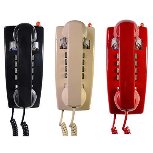 Dceer Wired Telephone Anti-Noise Circuit/Mechanical Ringing Hotel Bathroom Home Wall-Mounted Bread Machine (Color : Beige)