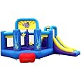 Bounceland Pop Star Inflatable Bounce House Bouncer, Large Bouncing Area with Long Slide, Climbing Wall, Basketball Hoop, UL 1HP Blower Included, 15 ft x 13 ft x 8.3 ft H, Pop Star Kids Party Theme