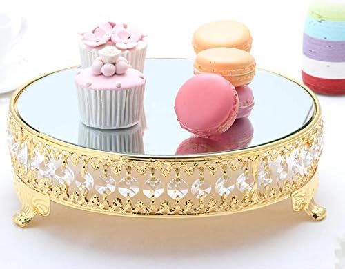 ケーキスタンド 現代のケーキデザートは ラウンド表示グラスミラーゴールドクリスタルウェディングインテリアスタンド ケーキスタンドデザートケーキ 色 Gold Size One Size Midlothiantsi Org Uk