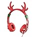 iClever Kids Headphones for Christmas, Wired On-Ear Headsets with Removable Deer Horn, 85dB Volume Limited, Food Grade Silicone, 3.5mm Audio Jack, Children headphones for Tablets/Phones/Laptop