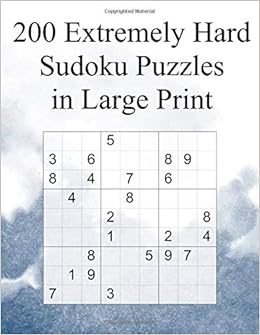 200 Extremely Hard Sudoku Puzzles In Large Print Suitable - 