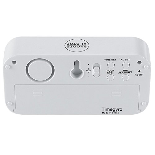 Timegyro Digital Alarm Clock, Battery Operated Desk Clock with 1.2