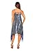 Riviera Sun 21618-GB-L Fringe Dress/Summer Dresses,Grey / Blue,Large