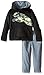 PUMA Boys' Little 2 Piece Tech Fleece Hoodie Wrapped Cat and Pant Set, Black, 6