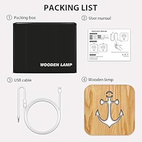 LECO TECH Sailing Boat Anchor Wooden Carving Night Light Warm White LED Bedside Table Lamp for Home Room Party Decoration, Creative Nautical Gifts for Men Women Friends Ocean Lovers 415WPbfHbeL