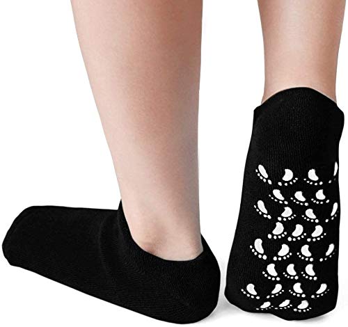 Ossian Moisturising Gel Sock – Soften and Moisturise Dry Cracked Heels Therapy with Natural Self Activating Gel Infused Lining Blended with Jojoba Oil, Olive Oil, Vitamin E and Lavender Oil (Black)