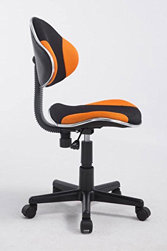CLP-Sedia-da-Ufficio-Bastian-Sedia-Lavoro-Regolabile-39-51-cm-Poltrona-Ergonomica-Scrivania-Stile-Moderno-Sedia-Pc-con-Ruote-e-Schienale-Fodera-in-Rete-Traspirante-NeroArancione