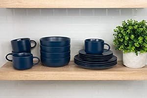 Strawberry Street Wazee Matte Oversized Mugs – 22 Oz, Set Of 6, Midnight Blue, Microwave & Dishwasher Safe