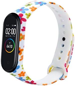 KFSO for Xiaomi Mi Band 4, Replacement Band Silica Gel Colorful Floral Print Wristband Strap Bracelet for Xiaomi Mi Band 4