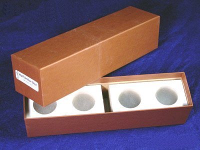 Single Row Storage Box & 100 2x2 Holders HALF DOLLARS