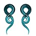 BodyJ4You 2PC Glass Ear Tapers Plugs 12mm Teal Teardrop Spiral Gauges Piercing Jewelry Set