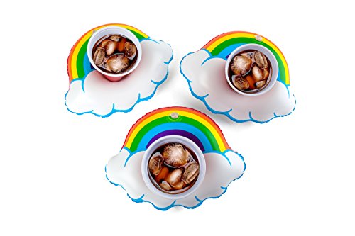 BigMouth Inc Inflatable Pool Party Drink Floats - Happy Rainbows 3 Pack!