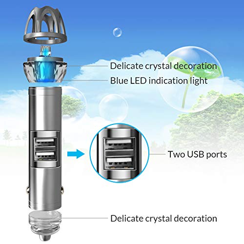 FRiEQ Car Air Purifier, Car Air Freshener and 2-in-1 Ionic Air Purifier | Remove Dust, Pollen, Smoke and Bad Odors - Available for Your Auto or RV