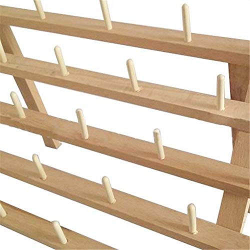 Wooden 30 Spool Thread Rack Holder,Spool Cone Bobbins Spools Stand, Thread Organiser, Wall Mount Yarn Storage Spool Holder, Machine Sewing Embroidery Quilting Storage Holder,Sewing Craft Tools - Thumbnail 3