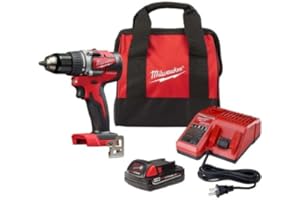 Milwaukee M18 18V Lithium-Ion 1/2 Inch Cordless Drill Driver Compact Kit 2606-21CT